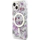 Guess dėklas iPhone 14 telefonui IML Flower MagSafe, skaidrus