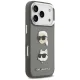 Karl Lagerfeld Grained Karl & Choupette Heads Pins dėklas iPhone 17 Pro, pilkas