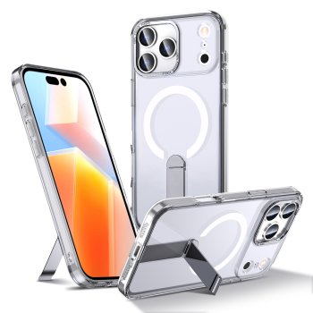 Hybrid Armor X Case for iPhone 17 Pro with Stand and MagSafe, Transparent