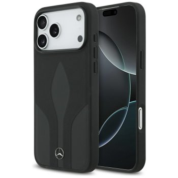 Mercedes dėklas iPhone 17 Pro Max telefonui Leather The Move MagSafe, juodas