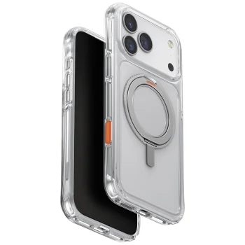 Dėklas Uniq Swivix 360 iPhone 17 Pro Max su stovu, skaidrus