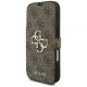 Guess atverčiamasis dėklas, skirtas iPhone 17 Pro, Book 4G Metal Logo, rudas