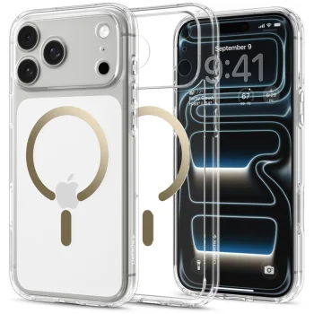 Dėklas Spigen Ultra Hybrid Mag MagSafe skirtas iPhone 17 Pro / 18 Pro, skaidrus auksinis