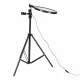 LED žiedinė lempa 26 cm su reguliuojamu stovu ir telefono laikikliu, 15 W, USB, juoda