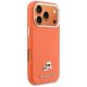 Karl Lagerfeld Karl & Choupette Saffiano MagSafe dėklas iPhone 17 Pro, oranžinis