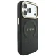 Guess Saffiano Peony & Ring MagSafe dėklas iPhone 17 Pro / 18 Pro, juodas
