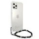 Guess iPhone 12 Pro Max dėklas Pearl Collection, skaidrus