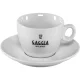 Gaggia Milano kapučino puodelių rinkinys (4 vnt. su lėkštutėmis), baltas
