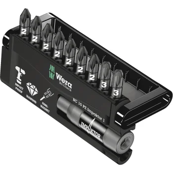 Sukimo antgalių rinkinys Wera Bit-Check 10 PZ Impaktor 1, 10 dalių