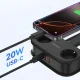 Ilgintuvas Orico AP3 20W GaN 5in1 2x AC 2x USB-A 1x USB-C, juodas