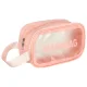 Transparent travel toiletry bag organizer, 3 pcs, pink