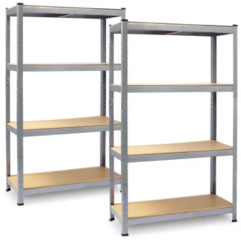 Plonos PL-700 Metal Storage Shelving Unit Set, 2 pcs, 150 x 75 x 30 cm