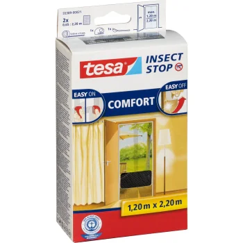 Tinklelis durims nuo vabzdžių Tesa Insect Stop Comfort 55389, 2 vnt., 0.65 x 2.20 m, juodas
