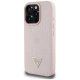 Guess Grained Hot Stamp Peony Triangle Logo MagSafe dėklas iPhone 16 Pro Max, rožinis