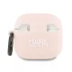 Karl Lagerfeld Silicone Choupette Head 3D dėklas AirPods 4, rožinis