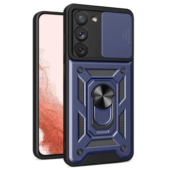 Mėlynas dėklas Samsung Galaxy S23 (SM-S911) Armor Guard TPU Hybrid Camshield