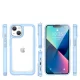 Outer Space Case dėklas iPhone 14 Plus telefonui, skaidrus su mėlynu rėmeliu