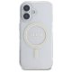 Guess dėklas iPhone 16 Plus telefonui IML Glitter Circle MagSafe, skaidrus
