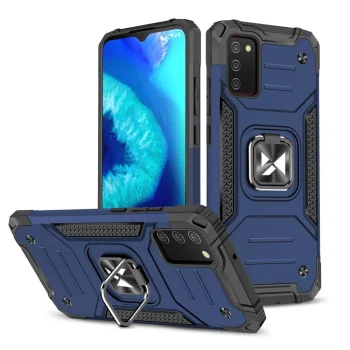 Wozinsky Ring Armor dėklas telefonui Samsung Galaxy A03s su žiedu ir stovu, mėlynas