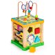 Wooden activity cube ECOTOYS with sorter, bead maze and chalkboard