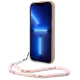 Guess Translucent Pearl Strap dėklas iPhone 14 Plus telefonui, rožinis