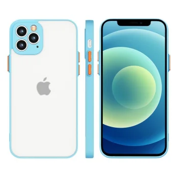Silikoninis dėklas Samsung Galaxy A42 5G Milky Case, pusiau permatomas, mėlynas