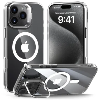 Tech-Protect iPhone 16 Pro dėklas MagStand MagSafe, skaidrus