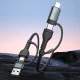 3mk Hyper Cable N-SERIES 2 in 2 USB-A/C į USB-C/Lightning laidas 1.2m 60W, juodas
