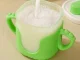 Vaikintas puodelis su rankenėlėmis ir šiaudeliu, 300 ml, žalias