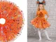 Girls\' Halloween costume with tutu skirt and glitter pumpkin headband, orange