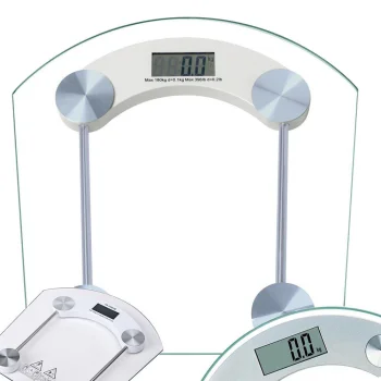 Elektroninės stiklinės vonios svarstyklės iki 180 kg, LCD, skaidrios