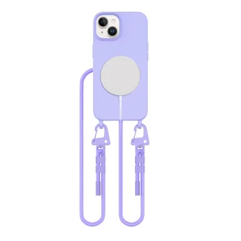 Tech-Protect dėklas iPhone 14 MagNecklace MagSafe su virvele, levandų