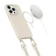 Dėklas Tech-Protect MagNecklace iPhone 15 Pro su MagSafe ir virvele, smėlio spalvos