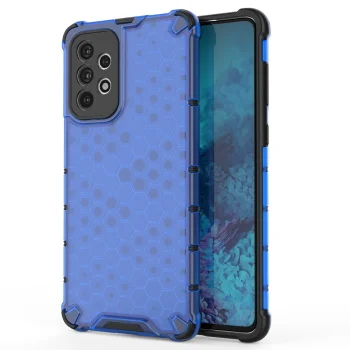 Dėklas Samsung Galaxy A73 Honeycomb su korių raštu, mėlynas