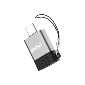 BWOO BZ-35 USB-A to USB-C OTG Adapter, Grey
