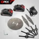 Akumuliatorinis žolės trimeris OPEX TOOLS OPX28025, 21V, 2x 1.5 Ah, su ratukais, raudonas / juodas
