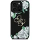 Guess dėklas iPhone 16 Pro Max Grained Roses Big 4G Logo, juodas