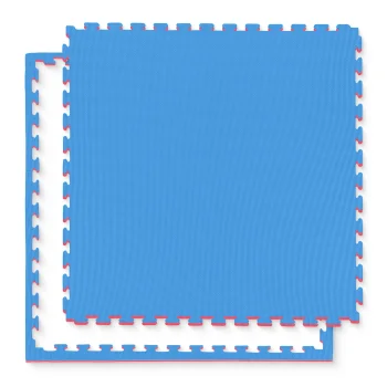 4FIZJO Foam Puzzle Gym Mat 100×100 cm Floor Protector, red/blue
