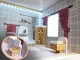 Wooden Dollhouse with Furniture and LED Lighting, 78 cm, White