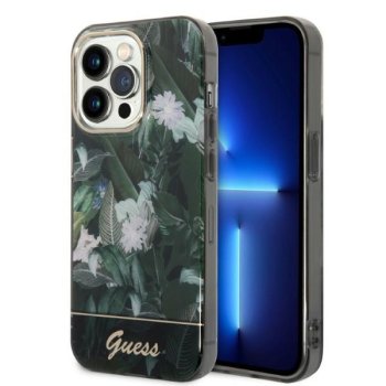 Guess Jungle Collection dėklas, skirtas iPhone 14 Pro, žalias