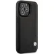 BMW dėklas iPhone 14 Pro Max telefonui Leather Blue Dots, juodas