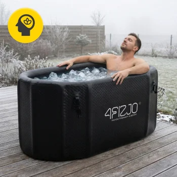 Pripučiama ledo vonia 4FIZJO Drop-Stitch ovali 150x80x75 cm, juoda