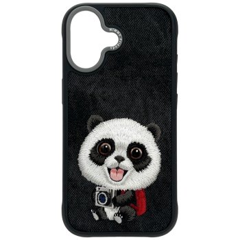 Nimmy iPhone 17 dėklas Big Eyed Pet 2.0 Panda, juodas
