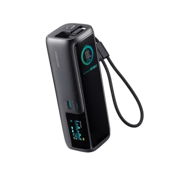 Išorinė baterija Joyroom PODIX PR70 25000mAh iki 240W su 2 USB-C laidais ir TFT ekranais, pilka