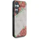 Guess Leather 4G Flowers Print MagSafe dėklas Samsung Galaxy S25, rožinis