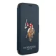 Apple iPhone 12 / 12 Pro 6.1\" US Polo Embroidery Collection Book Case Cover (USFLBKP12MPUGFLNV), Navy