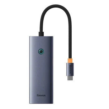 Baseus UltraJoy 5-in-1 USB-C šakotuvas (HDMI, 3x USB 3.0, PD), pilkas