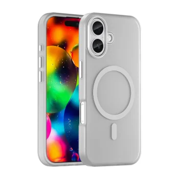 Magnetic Abrasive iPhone 17 Case Compatible with MagSafe - Matte White