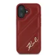 Karl Lagerfeld iPhone 16 dėklas Diagonal Quilted Script, raudonas