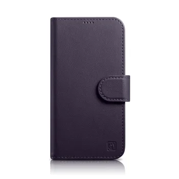 iCarer 2in1 odinis atverčiamas dėklas iPhone 14 Plus su RFID apsauga, tamsiai violetinis (WMI14220727-DP)